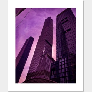 Hudson Yards Purple Sky Skyscrapers NYC Posters and Art